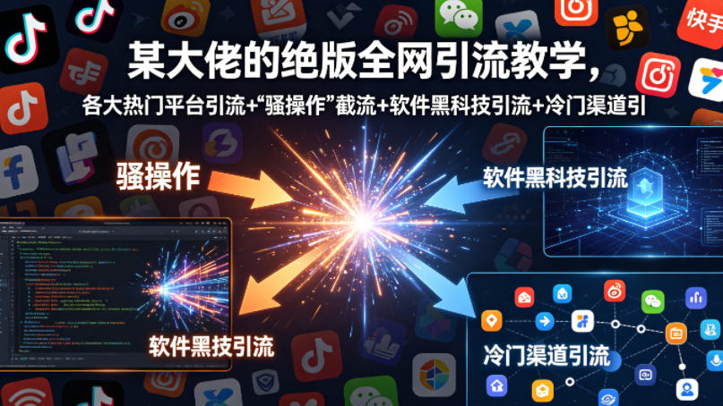 某大佬的绝版全网引流教学，各大热门平台引流+”骚操作”截流+软件黑科技引流+冷门渠道引流等-来友网创