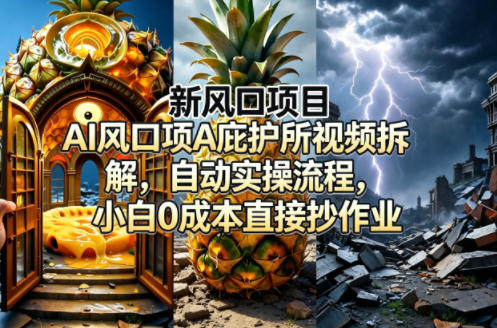 新风口项目AI庇护所视频拆解，自动实操流程，小白0成本直接抄作业-来友网创