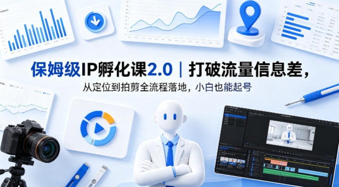 保姆级IP孵化课2.0｜打破流量信息差，从定位到拍剪全流程落地，小白也能起号-来友网创