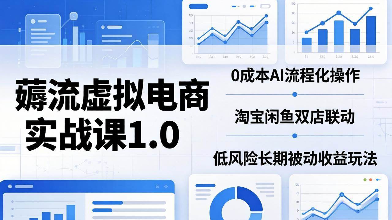 （18170期）薅流虚拟电商实战课1.0：0成本AI流程化操作，淘宝闲鱼双店联动，低风险长期被动收益玩法-来友网创