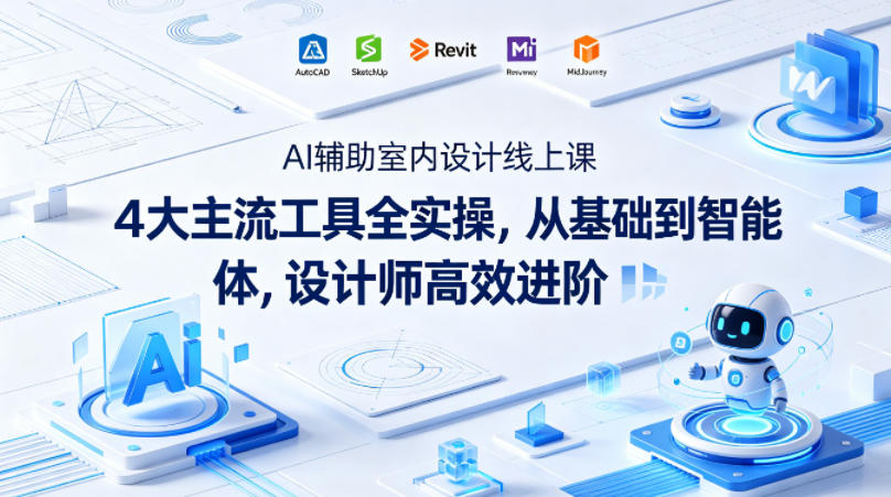 AI辅助室内设计线上课｜4大主流工具全实操，从基础到智能体，设计师高效进阶-来友网创