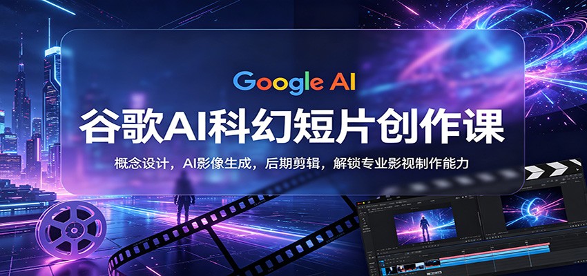 谷歌AI科幻短片创作课：概念设计，AI影像生成，后期剪辑，解锁专业影视制作能力-来友网创