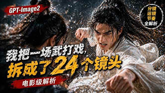 （18212期）用GPT-Image2，把一段武打对决拆成24个连续镜头，从人物建立、动作衔接、运镜节奏，到情绪爆发-来友网创