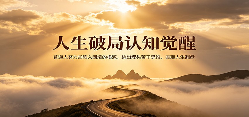人生破局认知觉醒，普通人努力却陷入困境的根源，跳出埋头苦干思维，实现人生翻盘-来友网创