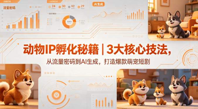 动物IP孵化秘籍｜3大核心技法，从流量密码到AI生成，打造爆款萌宠短剧-来友网创
