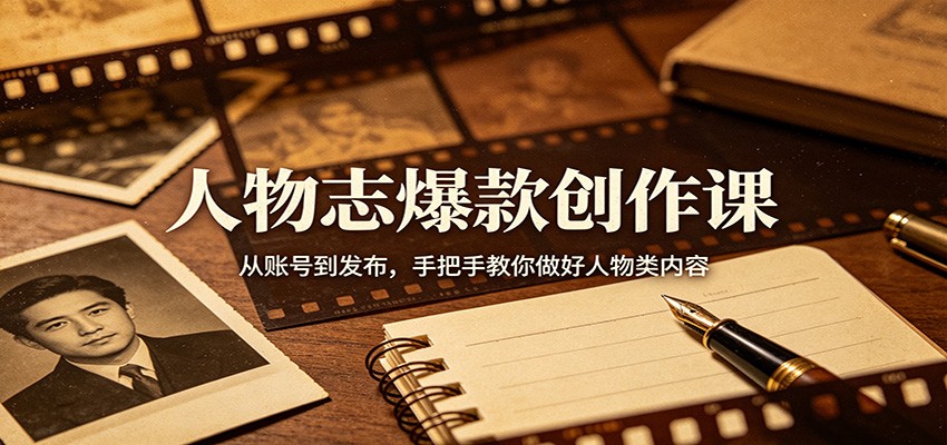 人物志爆款创作课：从账号到发布，手把手教你做好人物类内容-来友网创