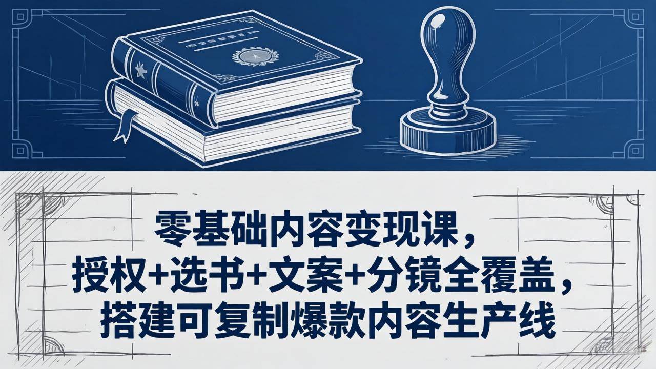 （18243期）零基础内容变现课，授权+选书+文案+分镜全覆盖，搭建可复制爆款内容生产线-来友网创