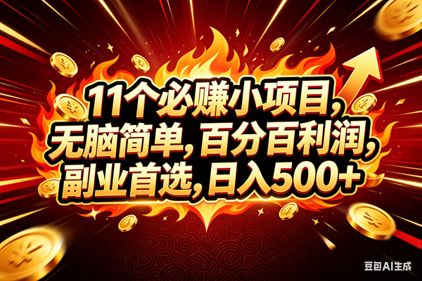 （18245期）11个必赚钱的小项目，百分百赚米，无脑简单，副业首选，日入300+-来友网创