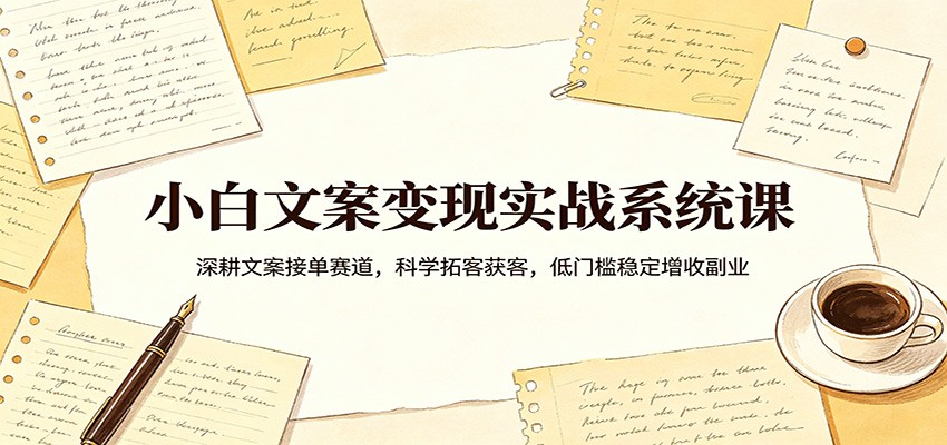 小白文案变现实战系统课：深耕文案接单赛道，科学拓客获客，低门槛稳定增收副业-来友网创