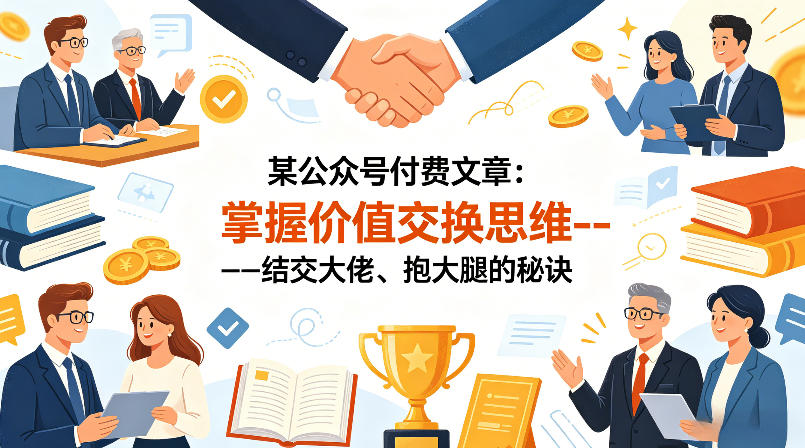 某公众号付费文章：掌握价值交换思维—-结交大佬、抱大腿的秘诀-来友网创