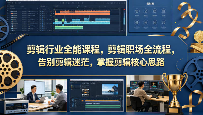 剪辑行业全能课程，剪辑职场全流程，告别剪辑迷茫，掌握剪辑核心思路-来友网创