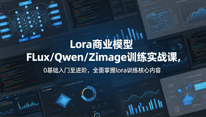 系统性学习Lora商业模型FLux／Qwen／Zimage训练实战课，0基础入门至进阶，全面掌握lora训练核心内容-来友网创