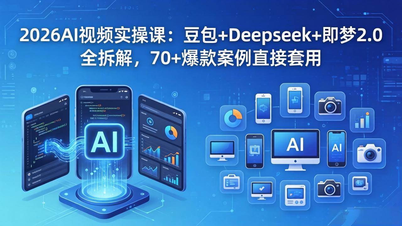 （18263期）2026AI视频实操课：豆包+Deepseek+即梦2.0全拆解，70+爆款案例直接套用-来友网创