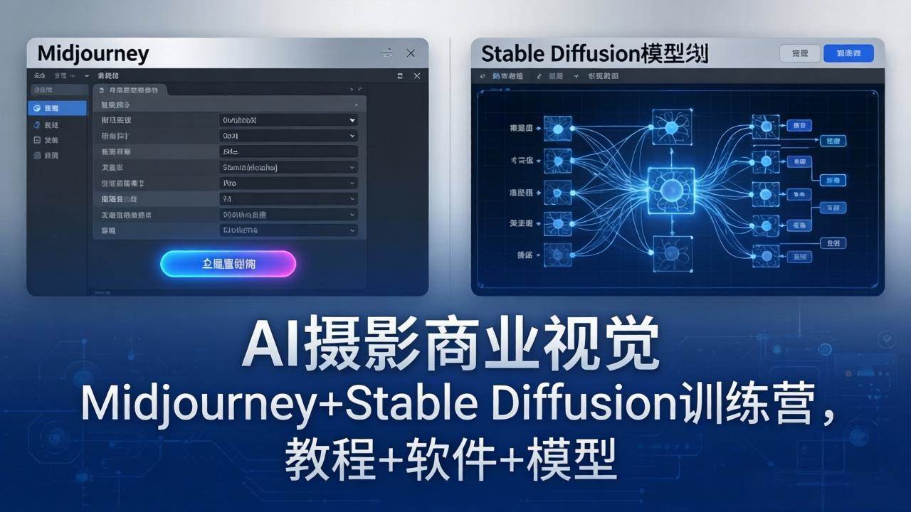 （18271期）AI摄影商业视觉Midjourney+Stable Diffusion训练营，教程+软件+模型-来友网创