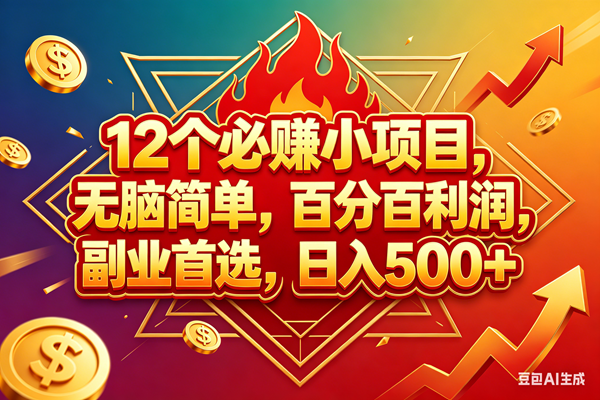 （18272期）12个必赚钱的小项目，百分百赚米，无脑简单，副业首选，日入600+-来友网创