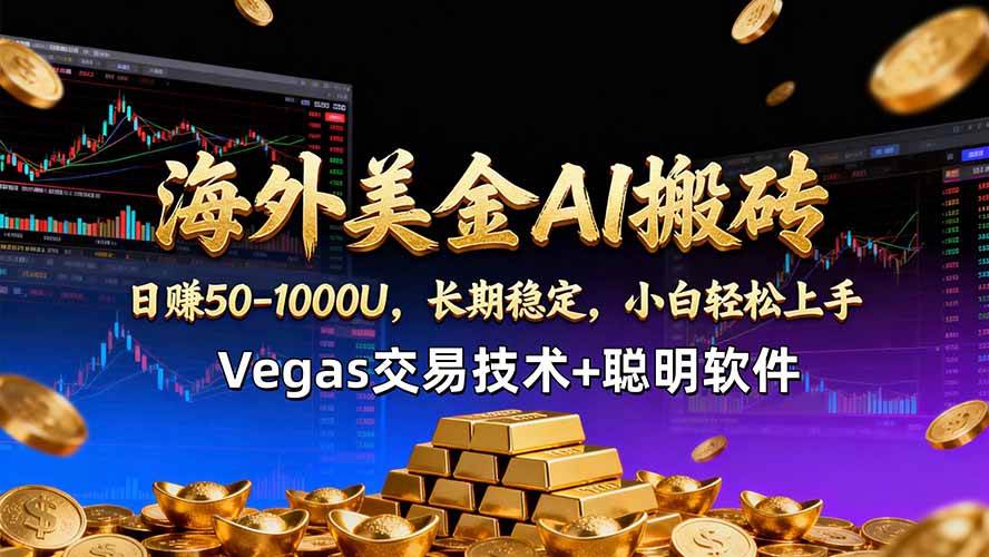 （18276期）海外美金AI搬砖技术Vegas交易技术+聪明软件【训练营第七期】，日赚50-100U-来友网创