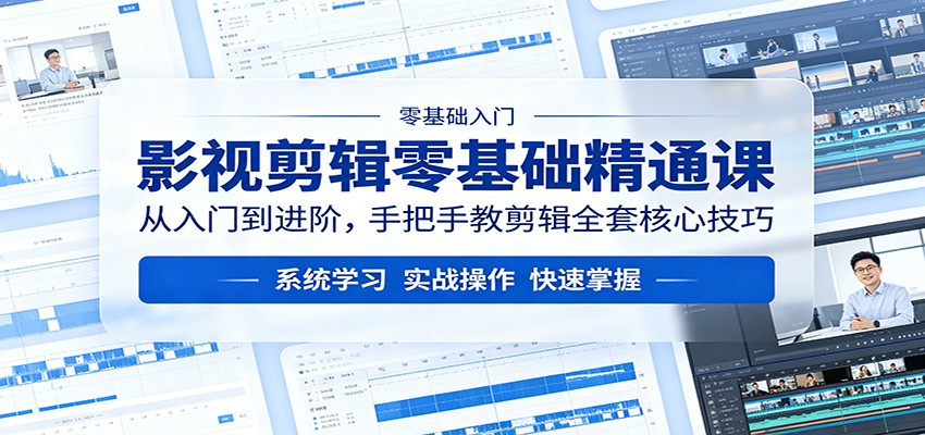 影视剪辑零基础精通课：从入门到进阶，手把手教剪辑全套核心技巧-来友网创