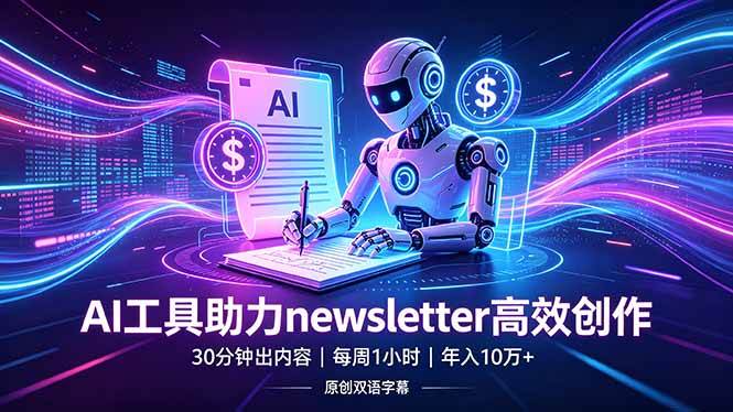 （18279期）做newsletter怕费时间？AI工具帮你30分钟出内容，每周1小时，年入10万+【原创双语字幕】-来友网创