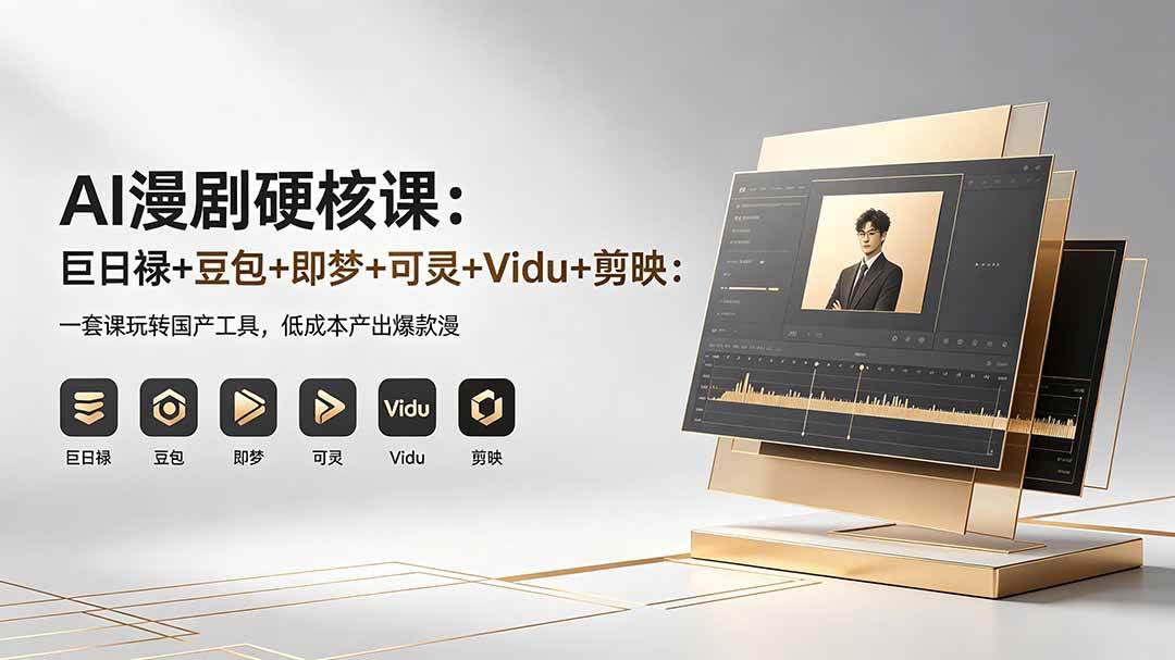 （18280期）AI漫剧硬核课：巨日禄+豆包+即梦+可灵+Vidu+剪映：一套课玩转国产工具，低成本产出爆款漫剧-来友网创