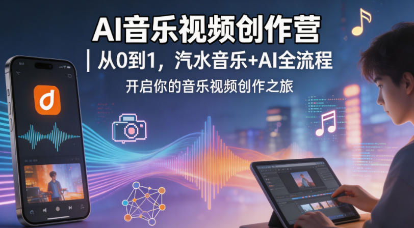 AI音乐视频创作营｜从0到1，汽水音乐+AI全流程，开启你的音乐视频创作之旅-来友网创