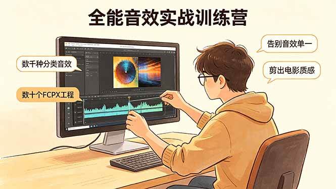 （18287期）全能音效实战训练营：数千种分类音效+数十个FCPX工程，告别音效单一，剪出电影质感-来友网创