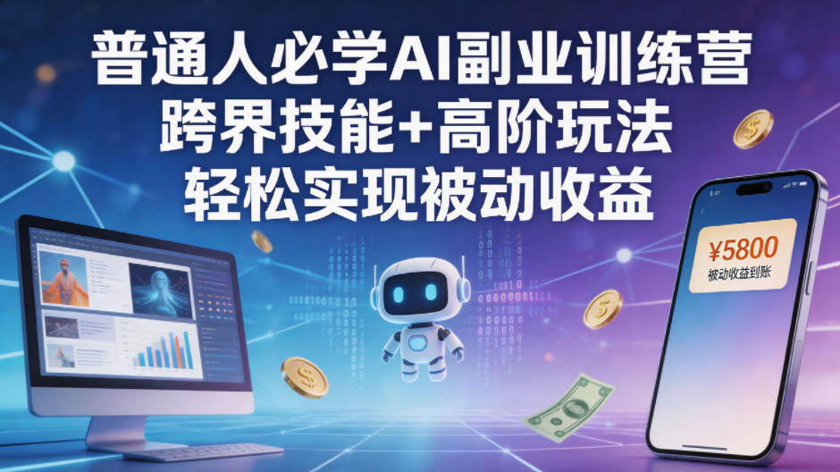 普通人必学AI副业训练营跨界技能+高阶玩法轻松实现被动收益-来友网创