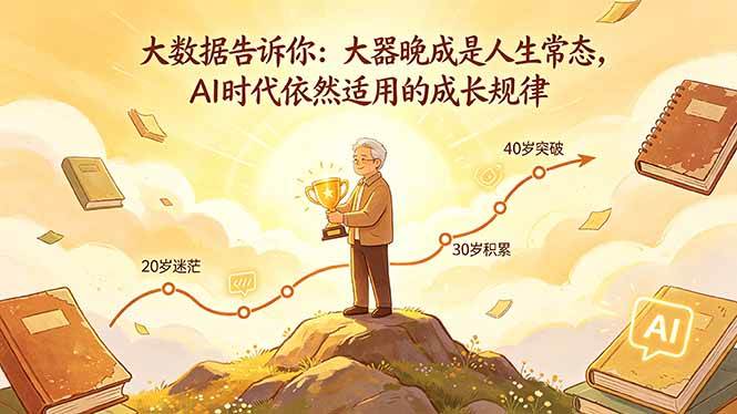 （18288期）付费文章：大数据告诉你：大器晚成是人生常态，AI 时代依然适用的成长规律-来友网创