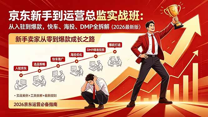 （18291期）京东新手到运营总监实战班：从入驻到爆款，快车、海投、DMP全拆解，2026最新版-来友网创