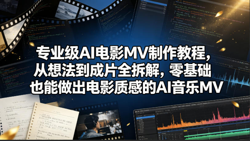 专业级AI电影MV制作教程，从想法到成片全拆解，零基础也能做出电影质感的AI音乐MV-来友网创