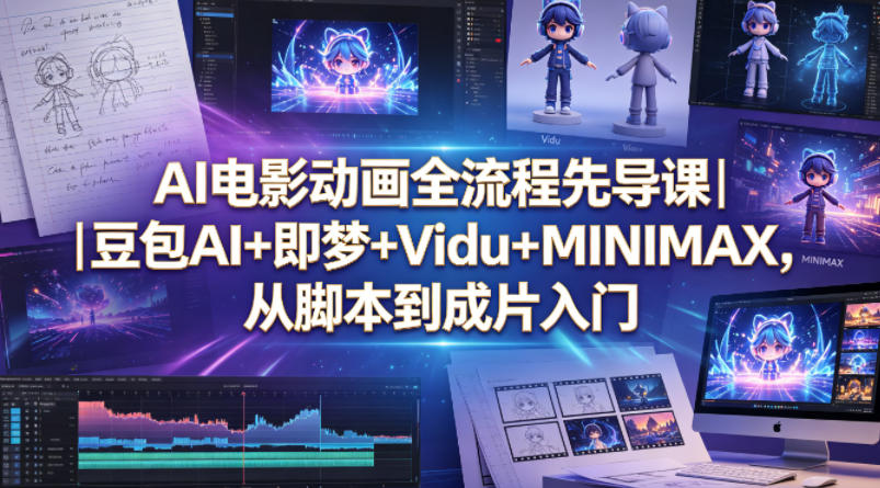 AI电影动画全流程先导课｜豆包AI+即梦+Vidu+MINIMAX，从脚本到成片入门-来友网创