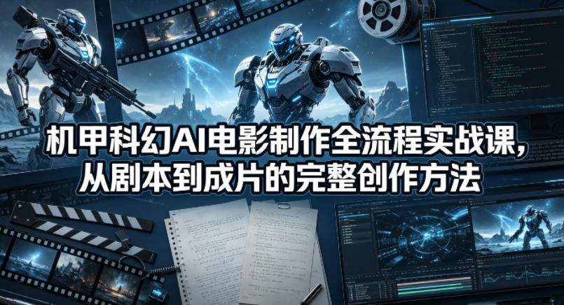 机甲科幻AI电影制作全流程实战课，从剧本到成片的完整创作方法-来友网创