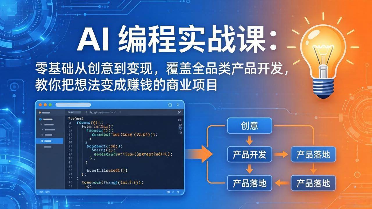 （18307期）AI编程实战课-第三期-5月3更新：零基础从创意到变现，覆盖全品类产品开发，把想法变成赚钱项目-来友网创