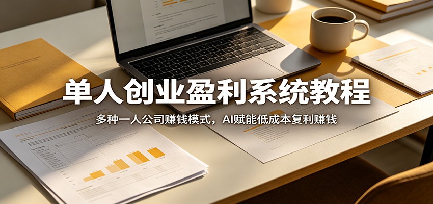 单人创业盈利系统教程：多种一人公司赚钱模式，AI赋能低成本复利赚钱-来友网创