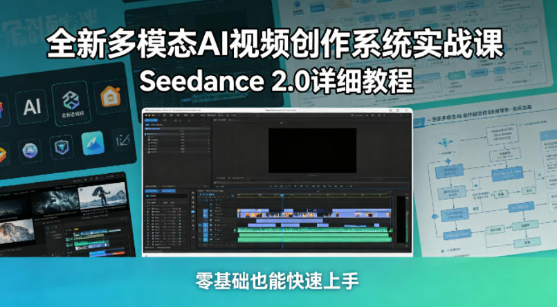 全新多模态AI视频创作系统实战课，Seedance 2.0详细教程，零基础也能快速上手-来友网创