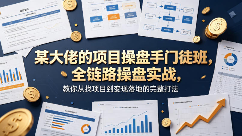 某大佬的项目操盘手门徒班，全链路操盘实战，教你从找项目到变现落地的完整打法-来友网创