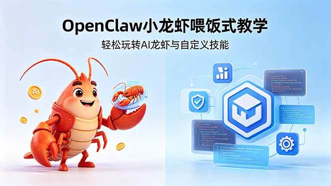（18314期）不用懂技术！OpenClaw小龙虾喂饭式教学，轻松玩转AI龙虾与自定义技能-来友网创