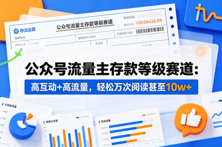 公众号流量主之存款等级赛道，高互动+高流量，轻松达到万次阅读，甚至10w+-来友网创