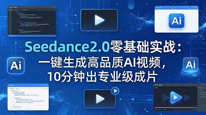 （18323期）Seedance2.0零基础实战：一键生成高品质AI视频，10分钟出专业级成片-来友网创