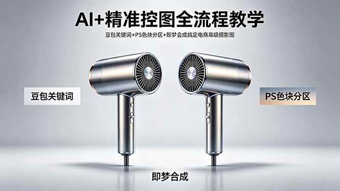 （18331期）AI+精准控图全流程教学 豆包关键词+PS色块分区+即梦合成搞定电商高级摄影图-来友网创