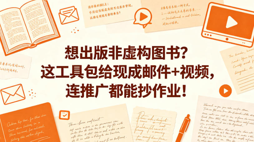 想出版非虚构图书？这工具包给现成邮件+视频，连推广都能抄作业！【原创双语字幕】-来友网创