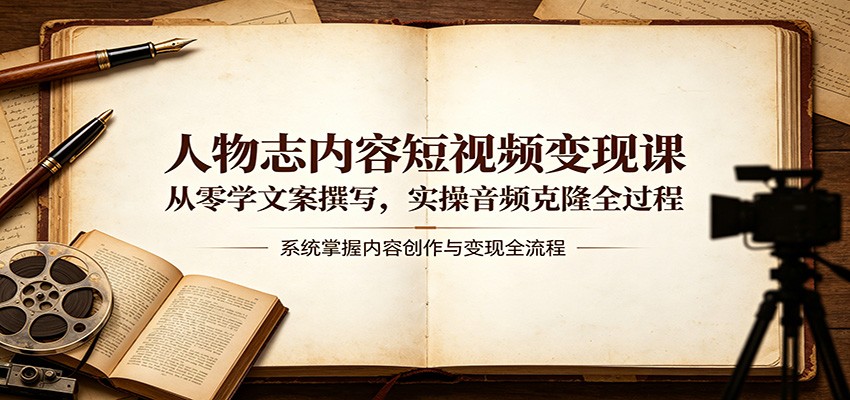 人物志内容短视频变现课：从零学文案撰写，实操音频克隆全过程-来友网创