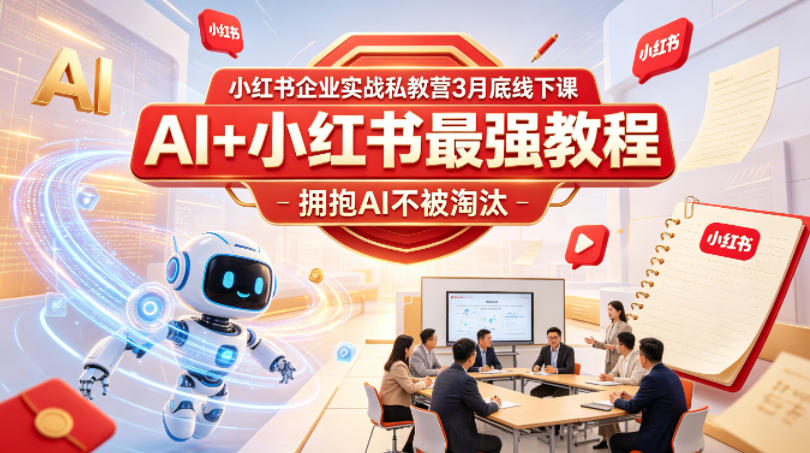 小红书企业实战私教营3月底线下课，AI+小红书最强教程，拥抱AI不被淘汰-来友网创