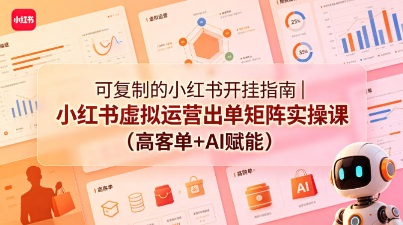 可复制的小红书开挂指南｜小红书虚拟运营出单矩阵实操课（高客单+AI赋能）-来友网创