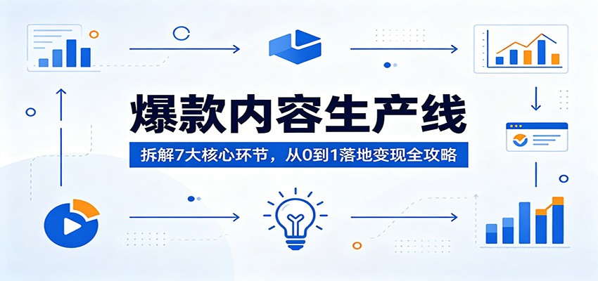 爆款内容生产线：拆解7大核心环节，从0到1落地变现全攻略-来友网创