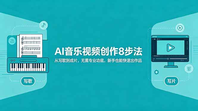 （18340期）AI音乐视频创作8步法：从写歌到成片，无需专业功底，新手也能快速出作品-来友网创