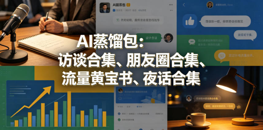 AI蒸馏包：访谈合集、朋友圈合集、流量黄宝书、夜话合集【文档】-来友网创