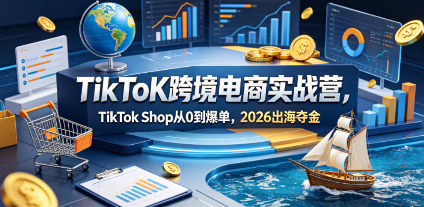 TikToK跨境电商实战营，TikTok Shop从0到爆单，2026出海夺金-来友网创