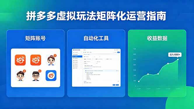 （18361期）闭眼可复制的拼多多虚拟玩法，矩阵化运营，长期稳定日入 1000+-来友网创