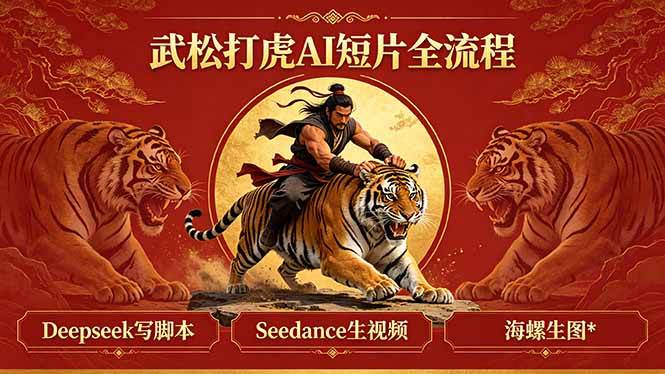（18370期）武松打虎AI短片全流程：Deepseek写脚本+Seedance生视频+海螺生图-来友网创
