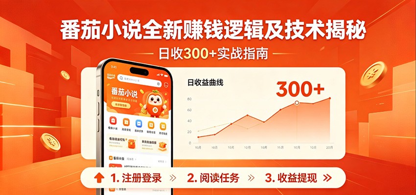 番茄小说全新赚钱逻辑及技术日收300+，小白新书皆可做！无脑赚就行了！-来友网创